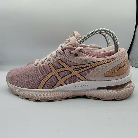 Asics Womens Gel Nimbus 22 1012A587 Rose Gold Lace - Picture 5 of 11